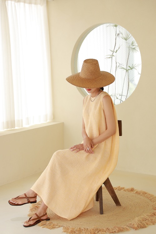 20ss EMILE Europe Linen maxi ops [ yellow . dove gray] 바로배송 / 아이스원단 이너쇼츠 선물증정